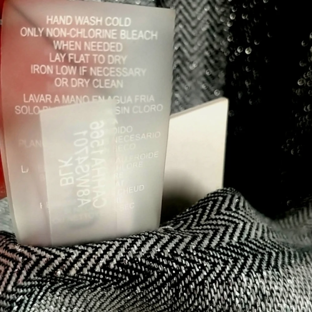 Calvin Klein Black Shimmer Silver Frey Scarf
